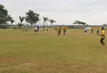 image of student's football game at D Y Patil College