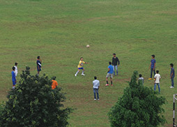 image of student's football game at D Y Patil College